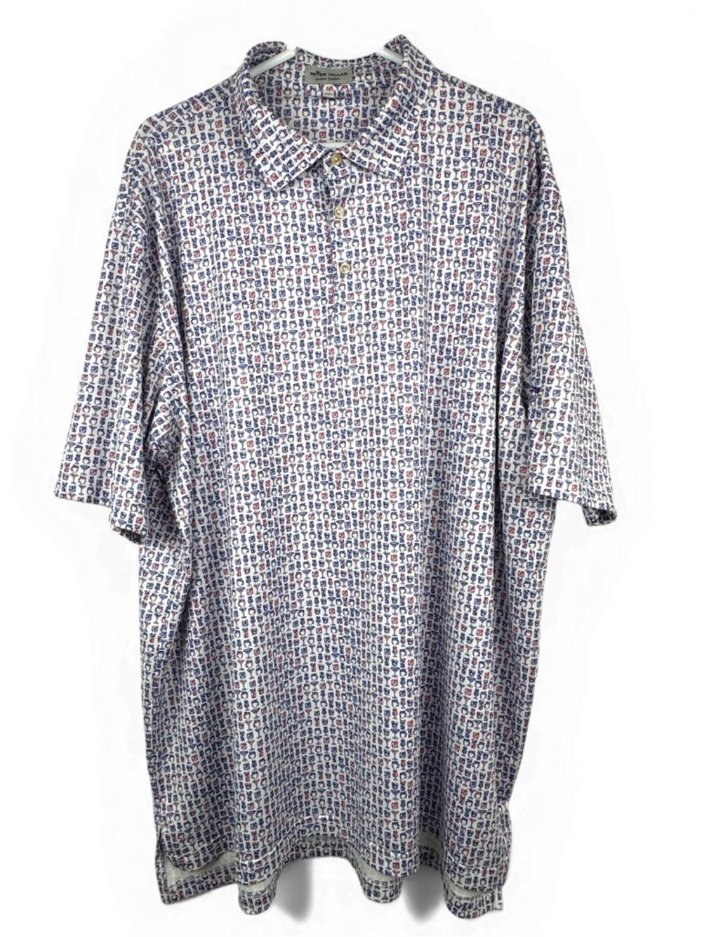 Peter Millar Summer Comfort Lil Friday Cocktails Performance Golf Polo Size XXL